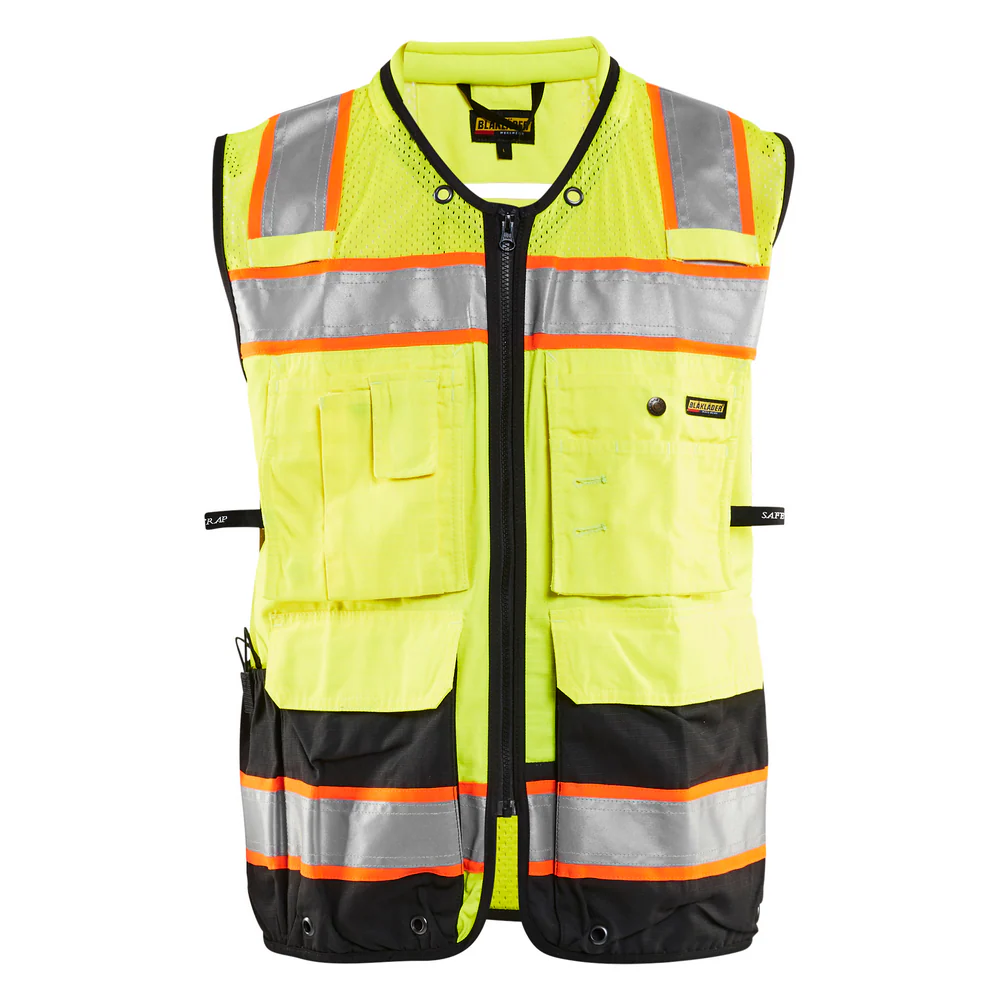 HI-VIS SURVEYOR'S VEST - 3399-Yellow Black | Blaklader 31321831
