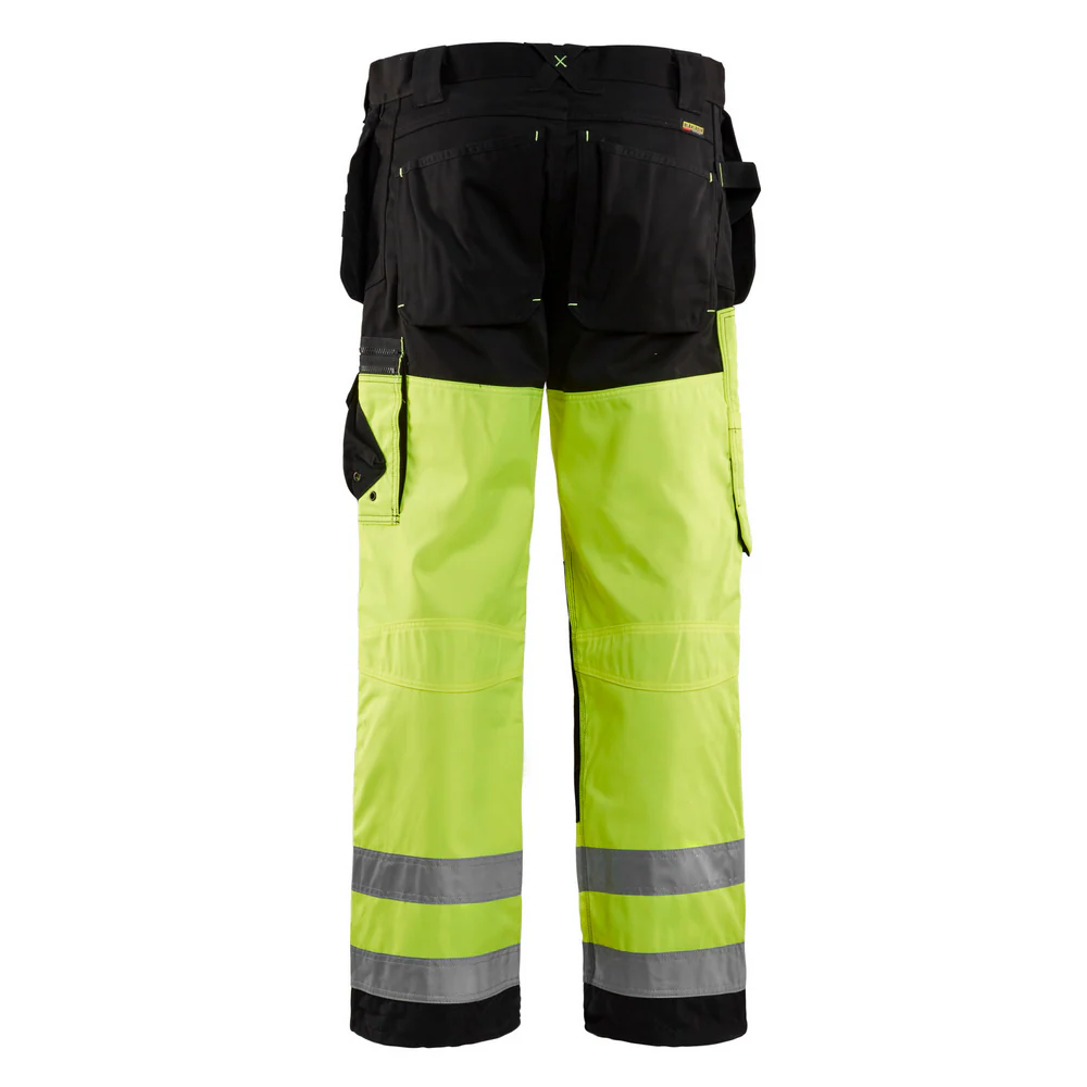 HI-VIS X1600 WORK PANTS - 9933-Black/Hi-Vis Yellow | Blaklader 16091860 - Image 2