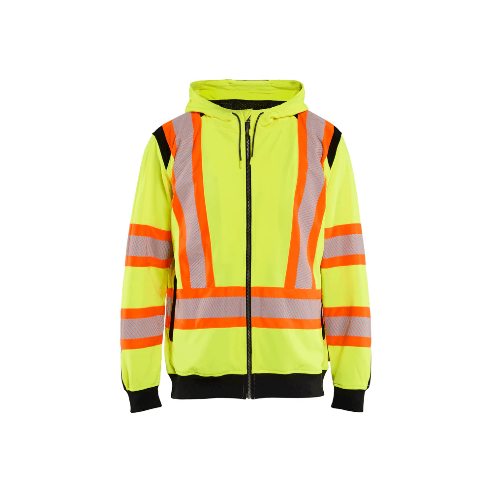 Hi-Vis Zip Sweatshirt - 3399-Yellow Hi-Viz/Black | Blaklader 34481974 - Image 2