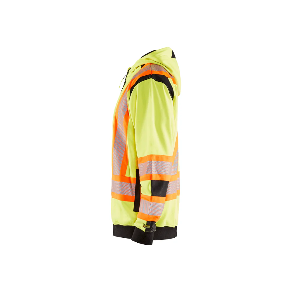 Hi-Vis Zip Sweatshirt - 3399-Yellow Hi-Viz/Black | Blaklader 34481974 - Image 4