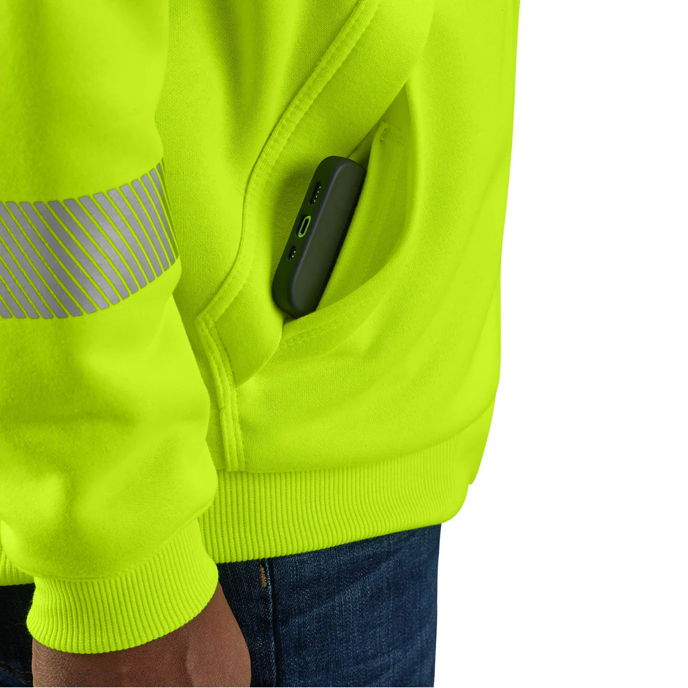 High-Visibility Rain Defender Loose Fit Midweight Class 3 Sweatshirt - BLM-Brite Lime | Carhartt 104987 - Image 2