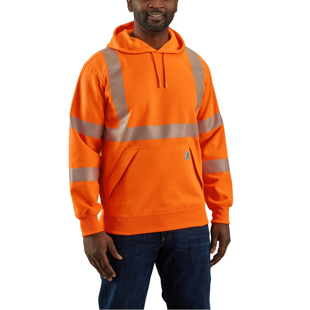 High-Visibility Rain Defender Loose Fit Midweight Class 3 Sweatshirt - BOG-Brite Orange | Carhartt 104987 - Image 2