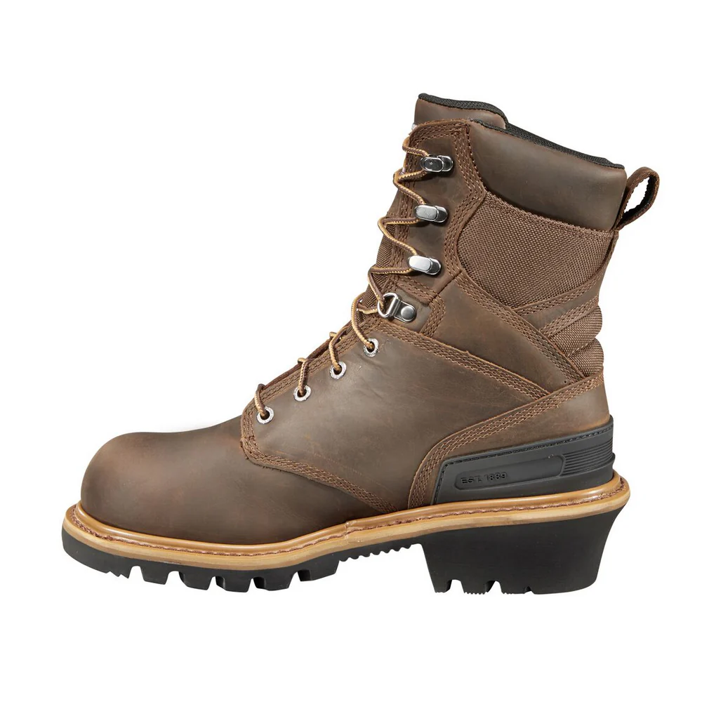 INSULATED 8-INCH SAFETY TOE LOGGER - BRN-Crazy Horse Brown Oil Tanned | Carhartt CML8369 - Image 3