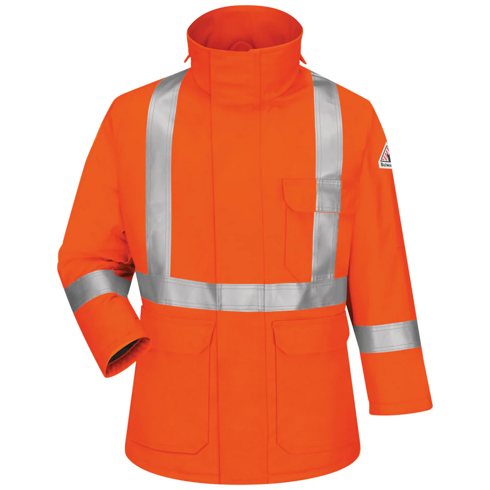 INSULATED DELUXE PARKA WITH CSA REFLECTIVE TRIM - OR-Orange | Bulwark JLPS