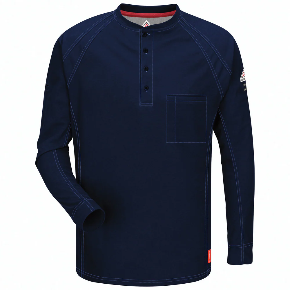 IQ SERIES COMFORT KNIT FR HENLEY - DB-Dark Blue | Bulwark QT20