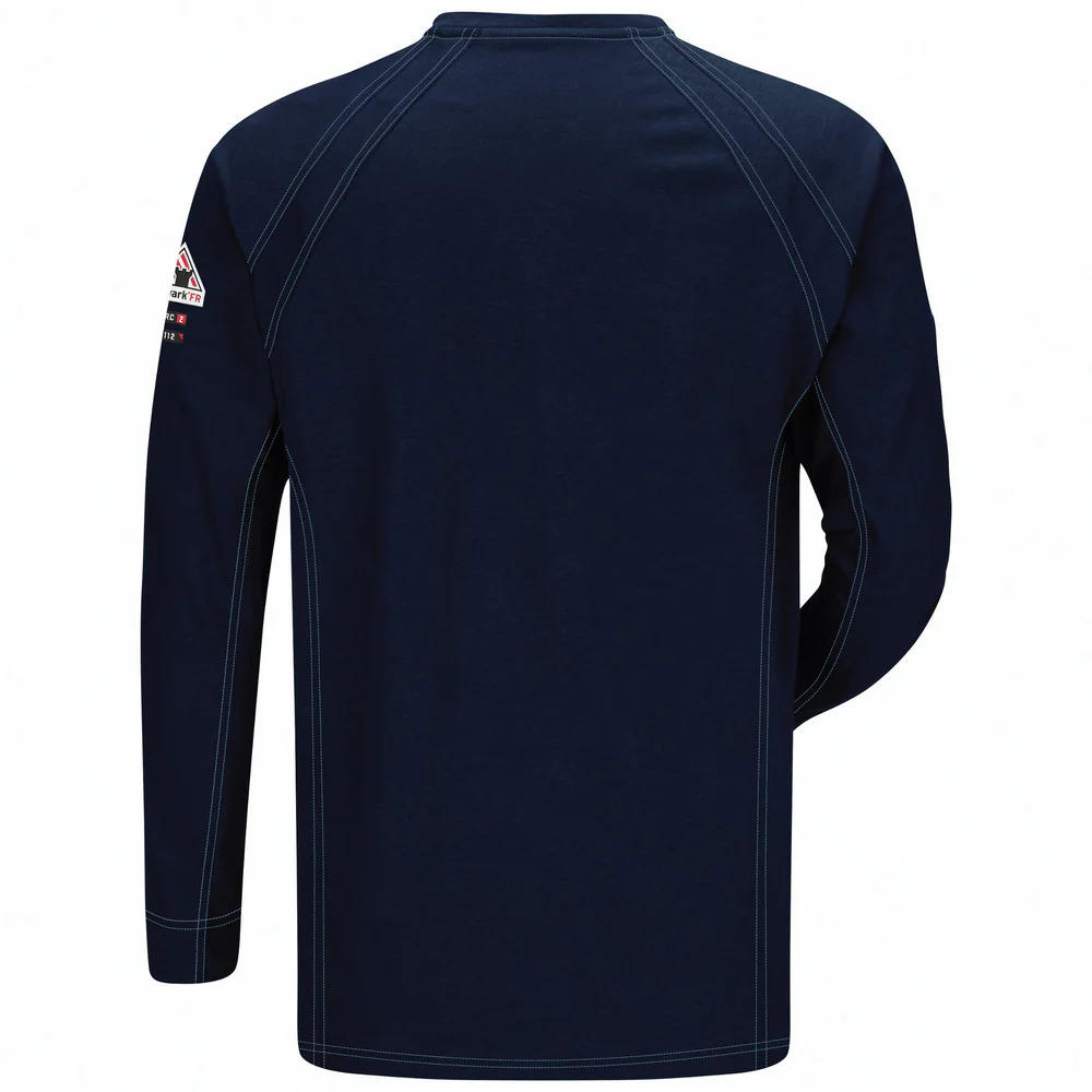 IQ SERIES COMFORT KNIT FR HENLEY - DB-Dark Blue | Bulwark QT20 - Image 2