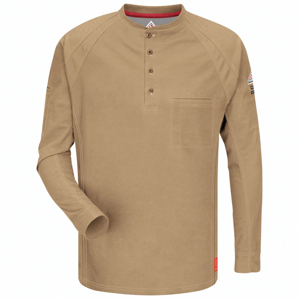 IQ SERIES COMFORT KNIT FR HENLEY - KH-Khaki | Bulwark QT20