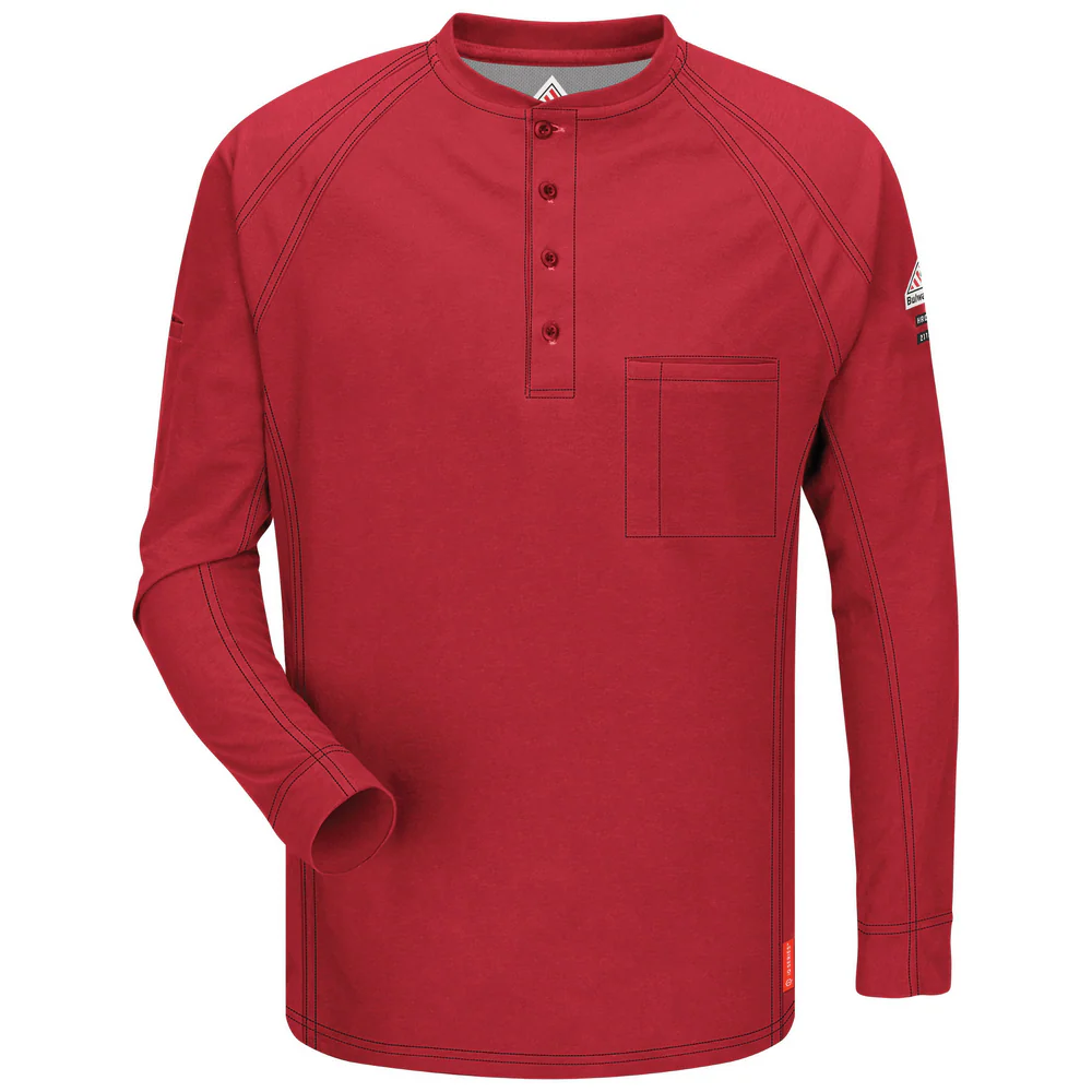 IQ SERIES COMFORT KNIT FR HENLEY - RD-Red | Bulwark QT20