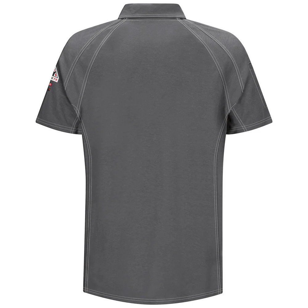 IQ SERIES COMFORT KNIT FR SHORT SLEEVE POLO - CH-Charcoal | Bulwark QT10 - Image 2