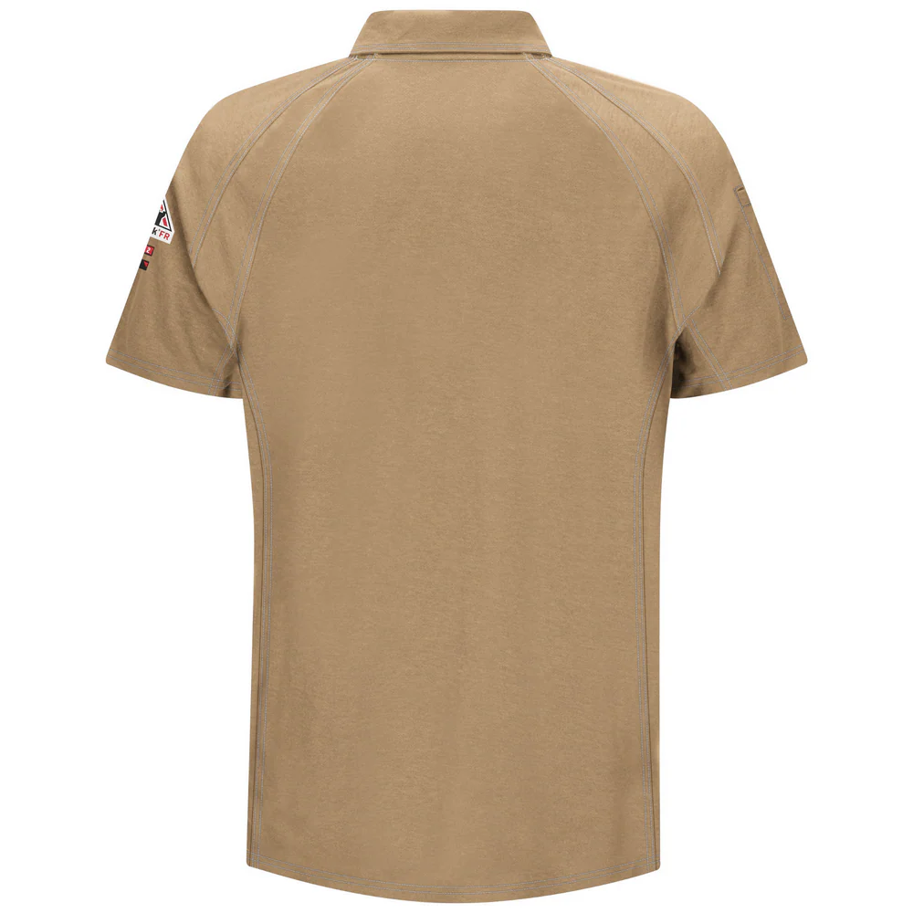 IQ SERIES COMFORT KNIT FR SHORT SLEEVE POLO - KH-Khaki | Bulwark QT10 - Image 2