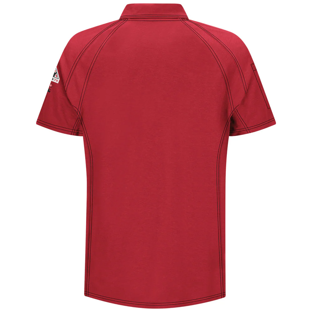 IQ SERIES COMFORT KNIT FR SHORT SLEEVE POLO - RD-Red | Bulwark QT10 - Image 2