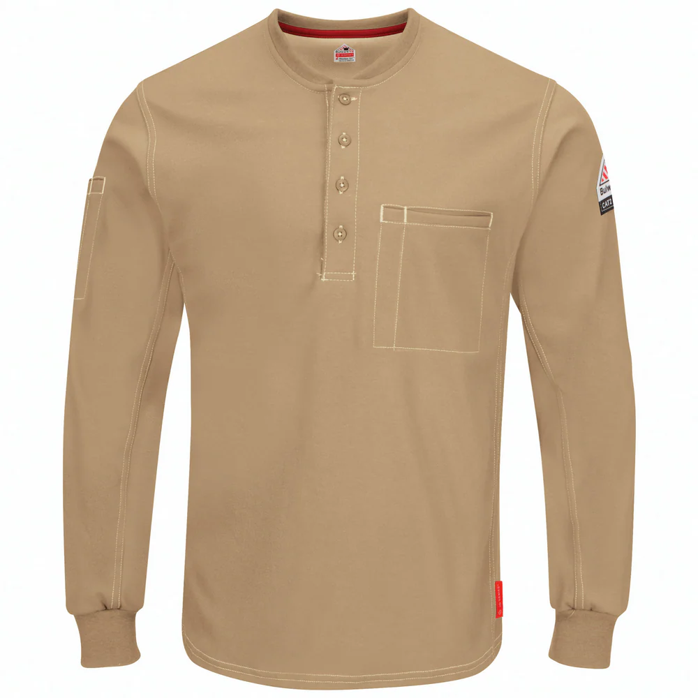 IQ SERIES COMFORT PLUS KNIT FR HENLEY - KH-Khaki | Bulwark QT40