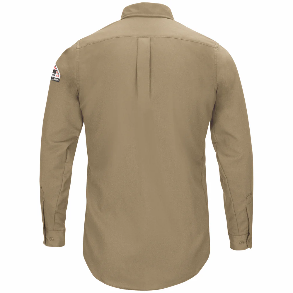 IQ SERIES FR COMFORT WOVEN LONG SLEEVE LIGHTWEIGHT SHIRT - KH-Khaki | Bulwark QS52 - Image 2
