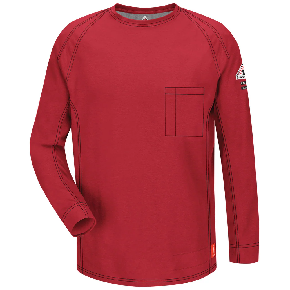 IQ SERIES FR LONG SLEEVE COMFORT KNIT T-SHIRT - RD-Red | Bulwark QT32