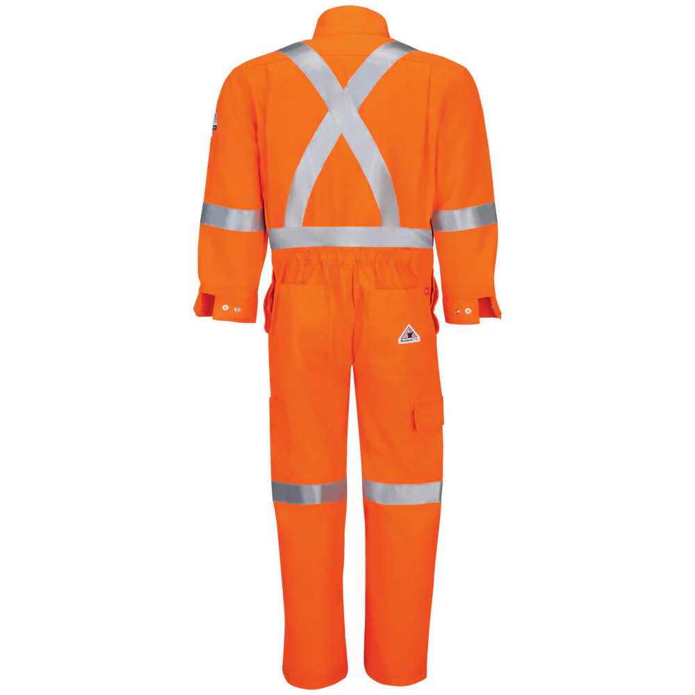 IQ SERIES PREMIUM FR COVERALL WITH REFLECTIVE STRIPING - OR-Orange | Bulwark QC12 - Image 2