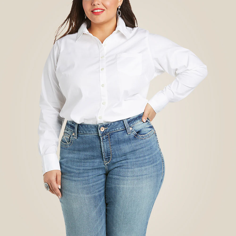 Kirby Stretch Shirt - 100-White | Ariat 10022065 - Image 4