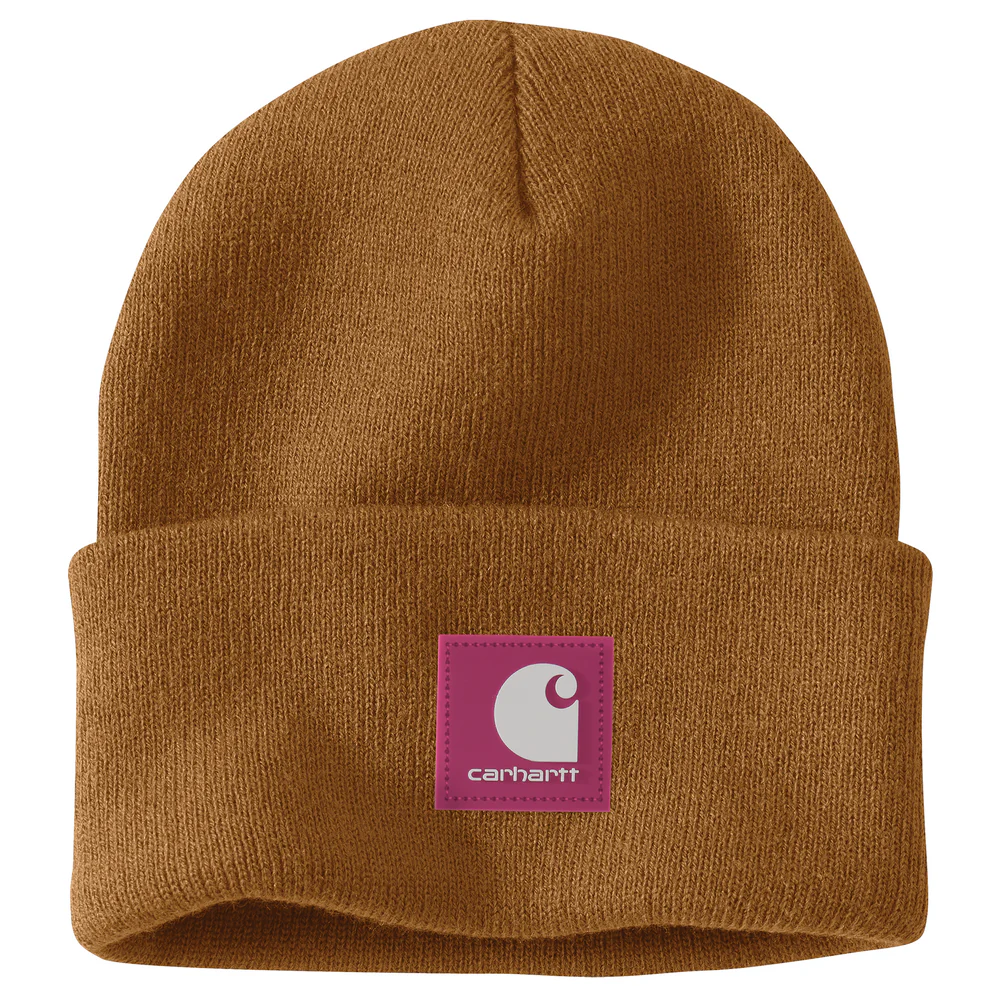 Knit Rubber Patch Beanie - BRN-Carhartt Brown | Carhartt 106920 - Image 2