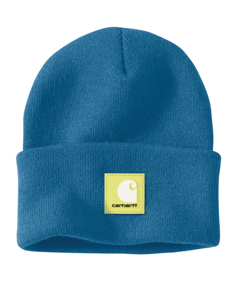Knit Rubber Patch Beanie - HO6-Horizon Blue | Carhartt 106920