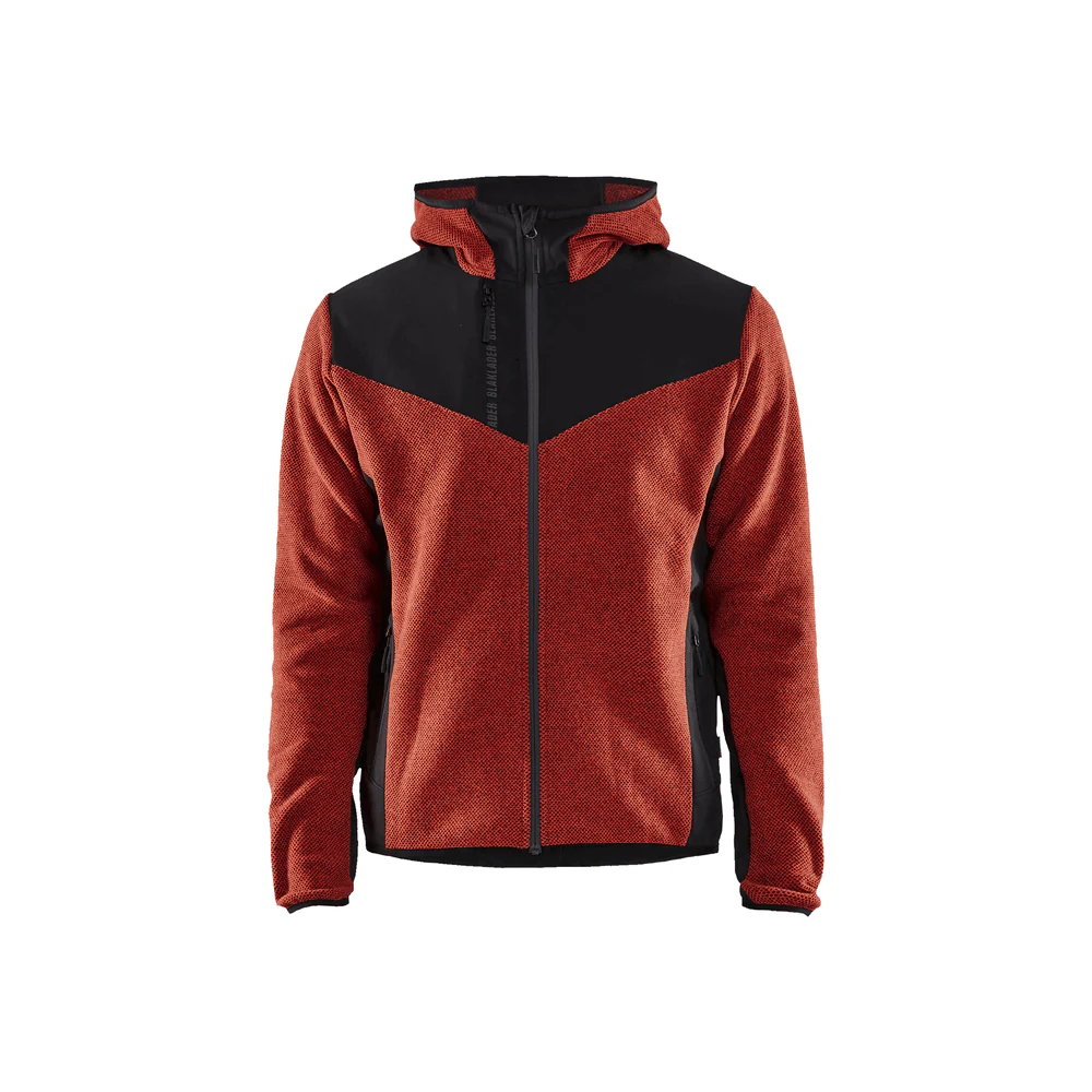 Knitted Fleece Jacket - 5999-Burned Red/Black | Blaklader 47402536 - Image 2