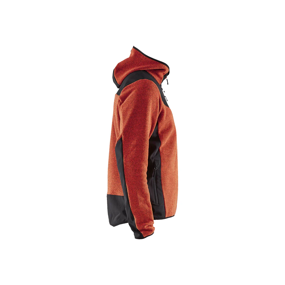 Knitted Fleece Jacket - 5999-Burned Red/Black | Blaklader 47402536 - Image 3