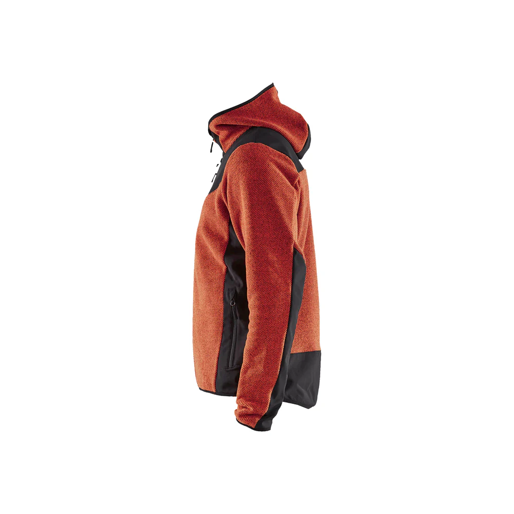 Knitted Fleece Jacket - 5999-Burned Red/Black | Blaklader 47402536 - Image 4