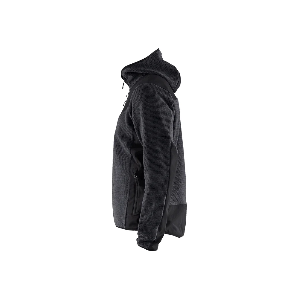Knitted Fleece Jacket - 9799-Dark Grey/Black | Blaklader 47402536 - Image 4
