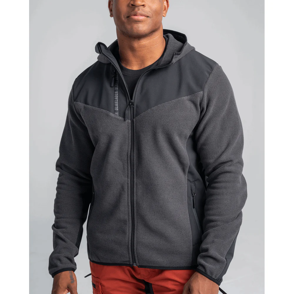 Knitted Fleece Jacket - 9799-Dark Grey/Black | Blaklader 47402536 - Image 5