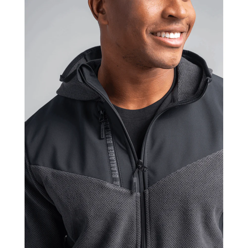 Knitted Fleece Jacket - 9799-Dark Grey/Black | Blaklader 47402536 - Image 6