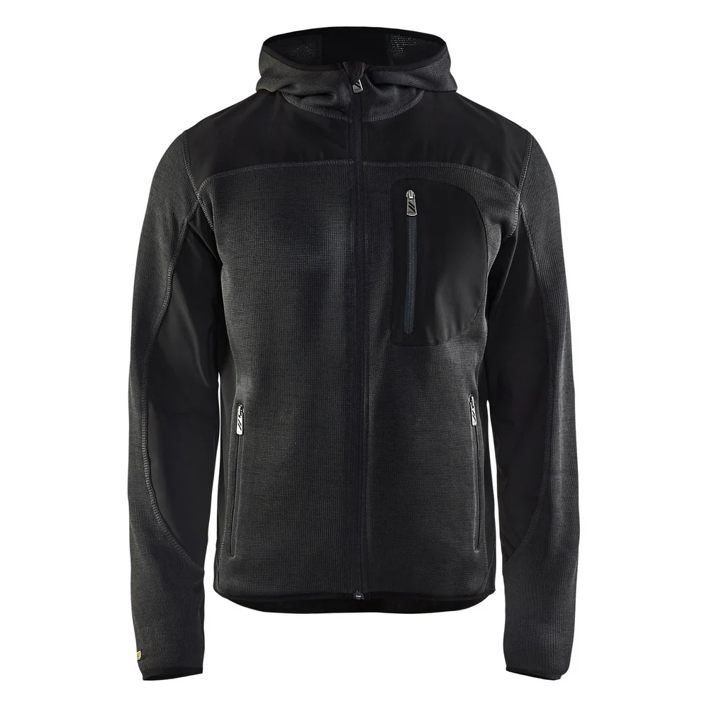 KNITTED ZIP FRONT JACKET - 9799-Dark Grey/Black | Blaklader 49402117