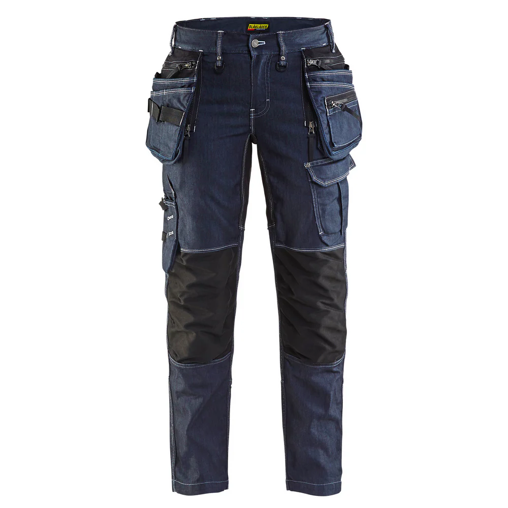 LADIES CRAFTSMAN STRETCH PANT - 8999-Navy Blue/Black | Blaklader 79901141