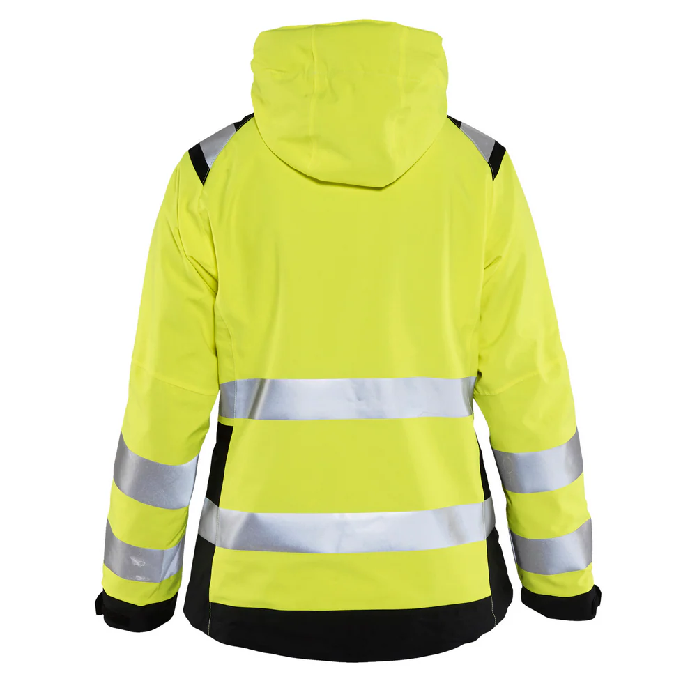 LADIES HI-VIS SHELL JACKET - 3399-Yellow Black | Blaklader 49041987 - Image 2