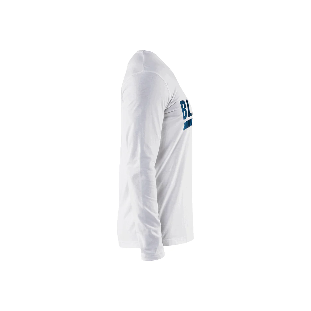 Long Sleeve Branded T-Shirt - 1000-White | Blaklader 35571042 - Image 3