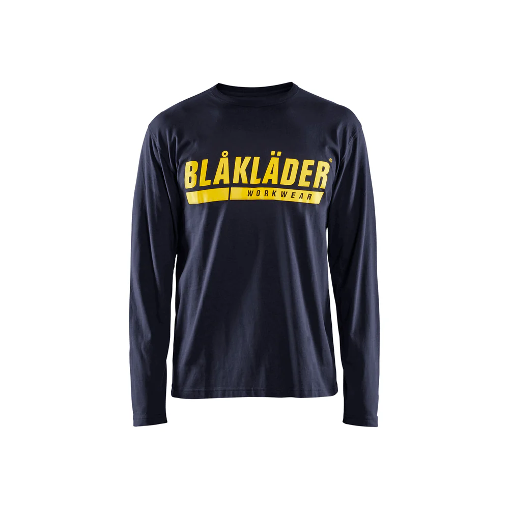Long Sleeve Branded T-Shirt - 8600-Dark Navy Blue | Blaklader 35571042 - Image 2