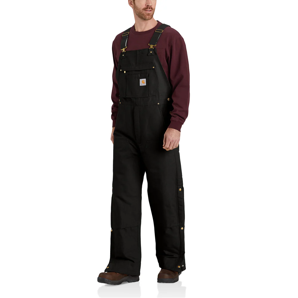 Loose Fit Firm Duck Insulated Bib Overall - BLK-Black | Carhartt 106672 - Image 2