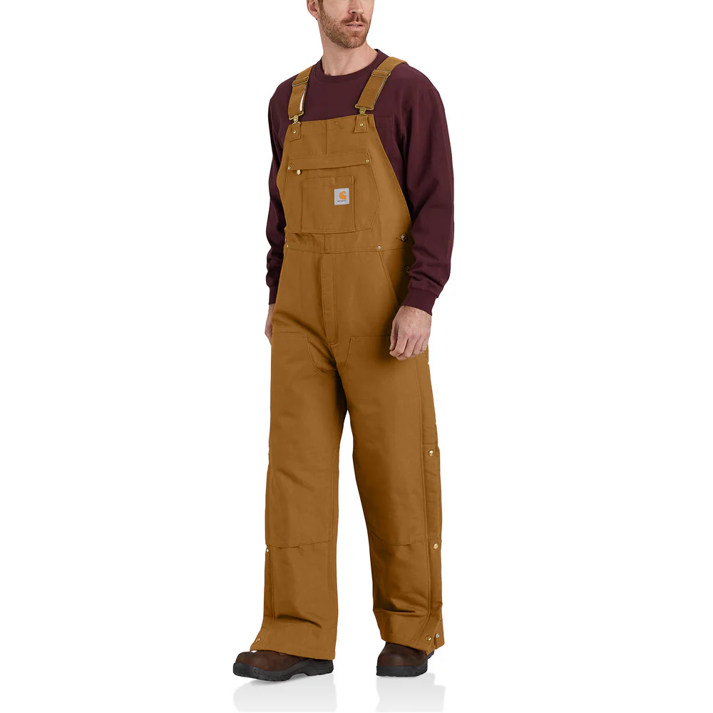 Loose Fit Firm Duck Insulated Bib Overall - BRN-Carhartt Brown | Carhartt 106672 - Image 6