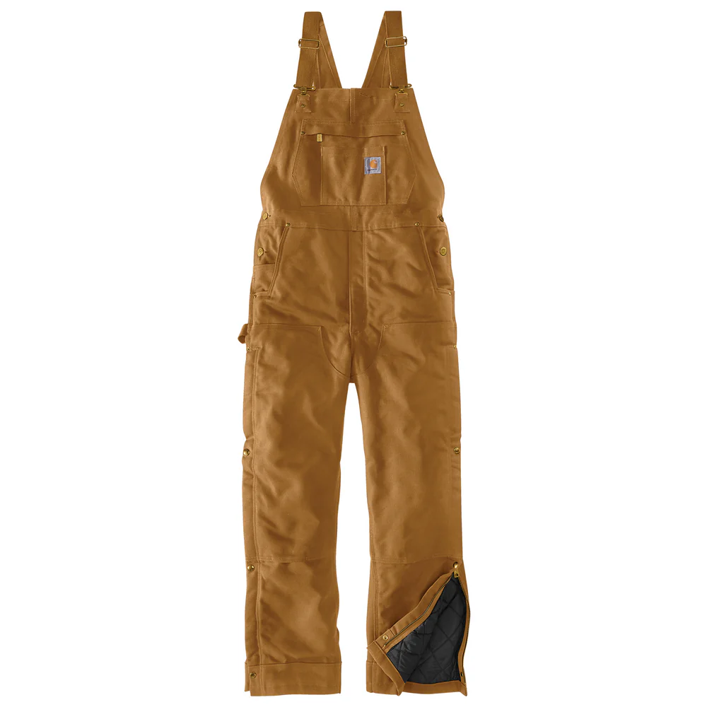 Loose Fit Firm Duck Insulated Bib Overall - BRN-Carhartt Brown | Carhartt 106672 - Image 7