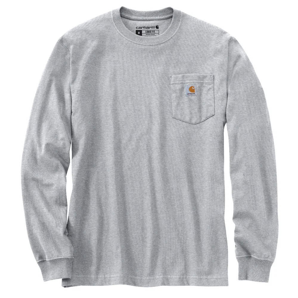 Loose Fit Heavyweight Long-Sleeve Pocket C Graphic T-Shirt - HGY-Heather Grey | Carhartt 106496 - Image 2