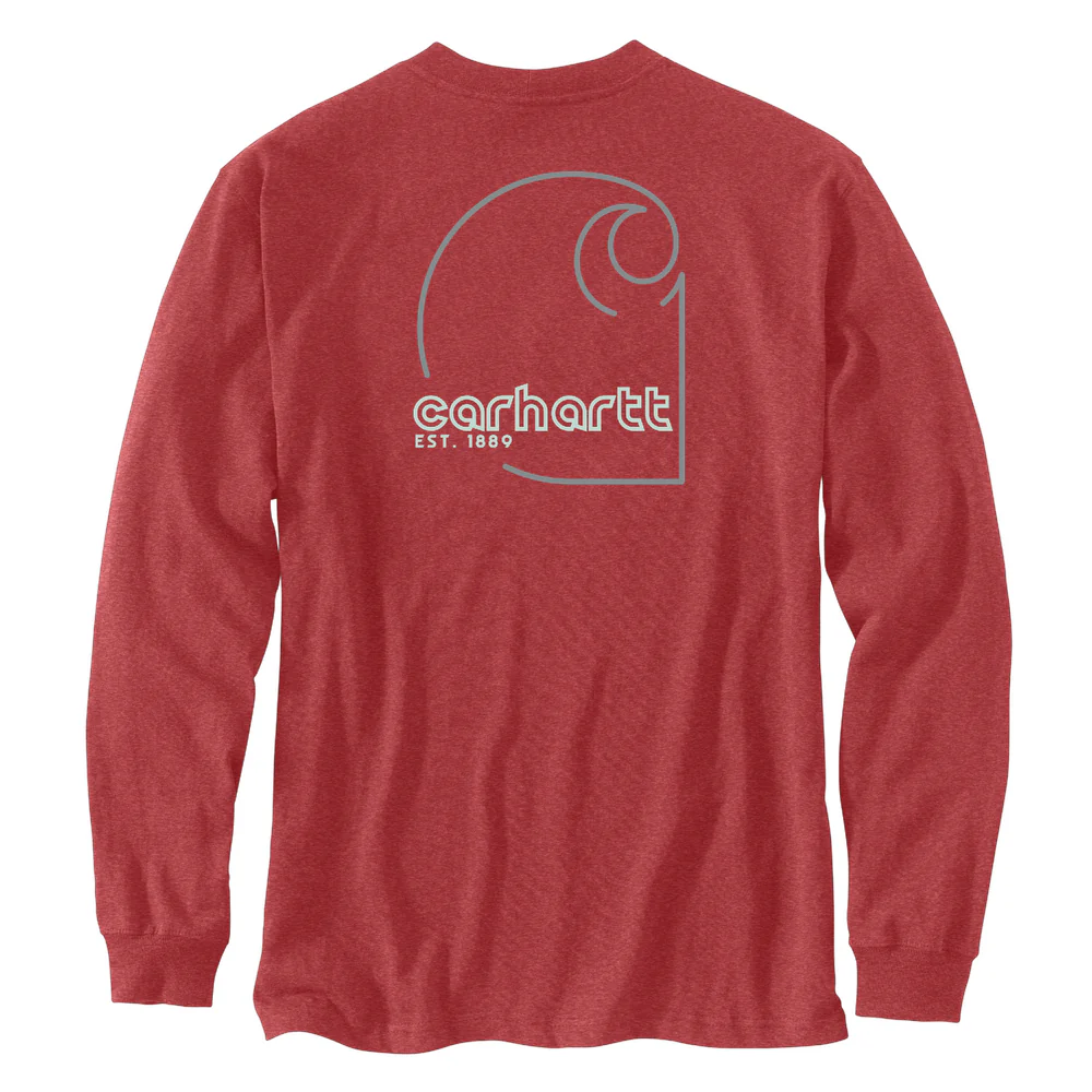 Loose Fit Heavyweight Long-Sleeve Pocket C Graphic T-Shirt - RA0-Crabapple Heather | Carhartt 106496