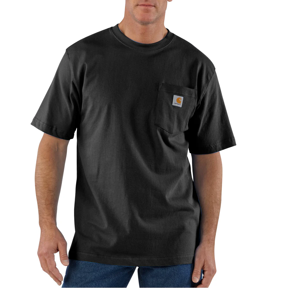Loose Fit Heavyweight Short-Sleeve Pocket T-Shirt - BLK-Black | Carhartt K87 - Image 2