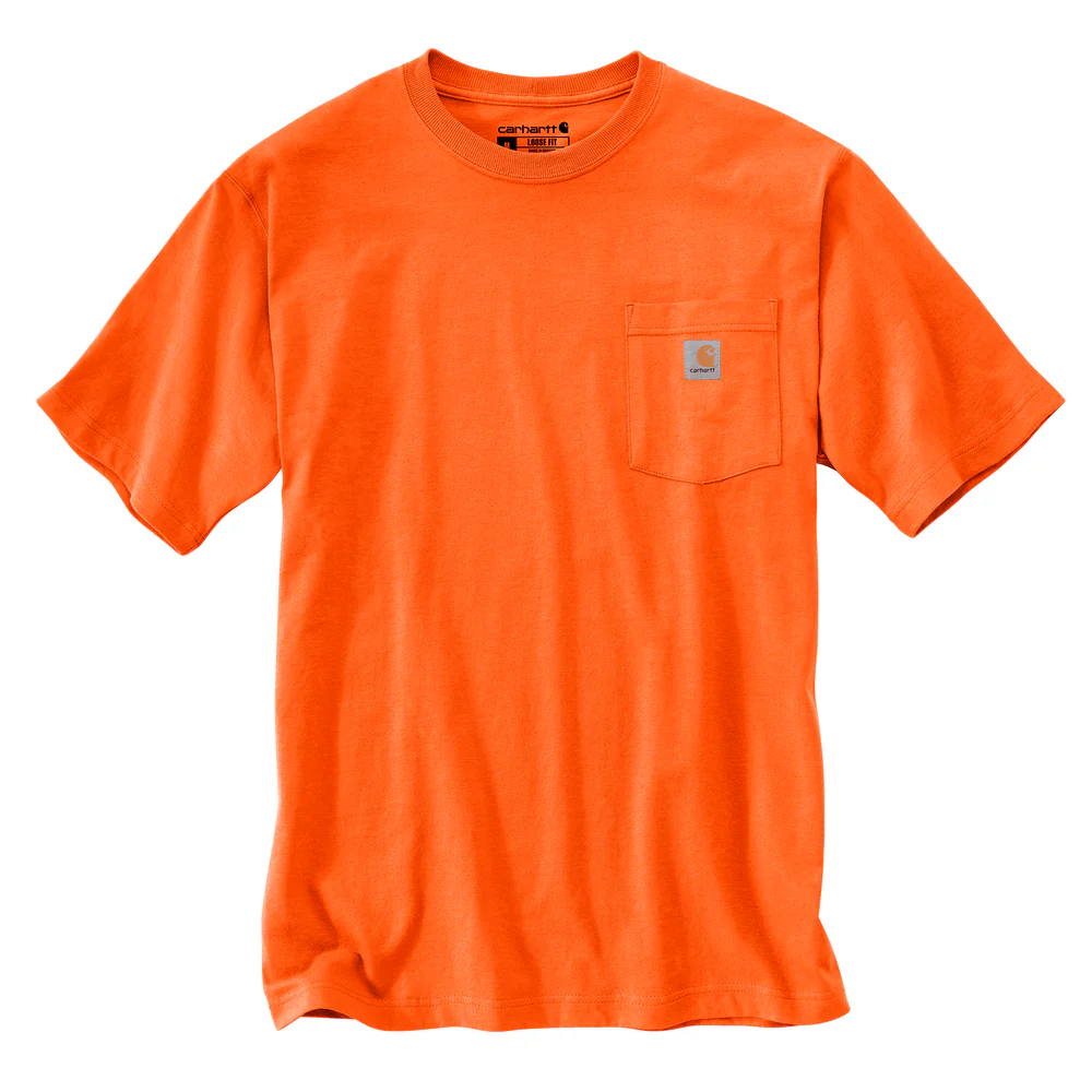 Loose Fit Heavyweight Short-Sleeve Pocket T-Shirt - BOG-Brite Orange | Carhartt K87 - Image 2