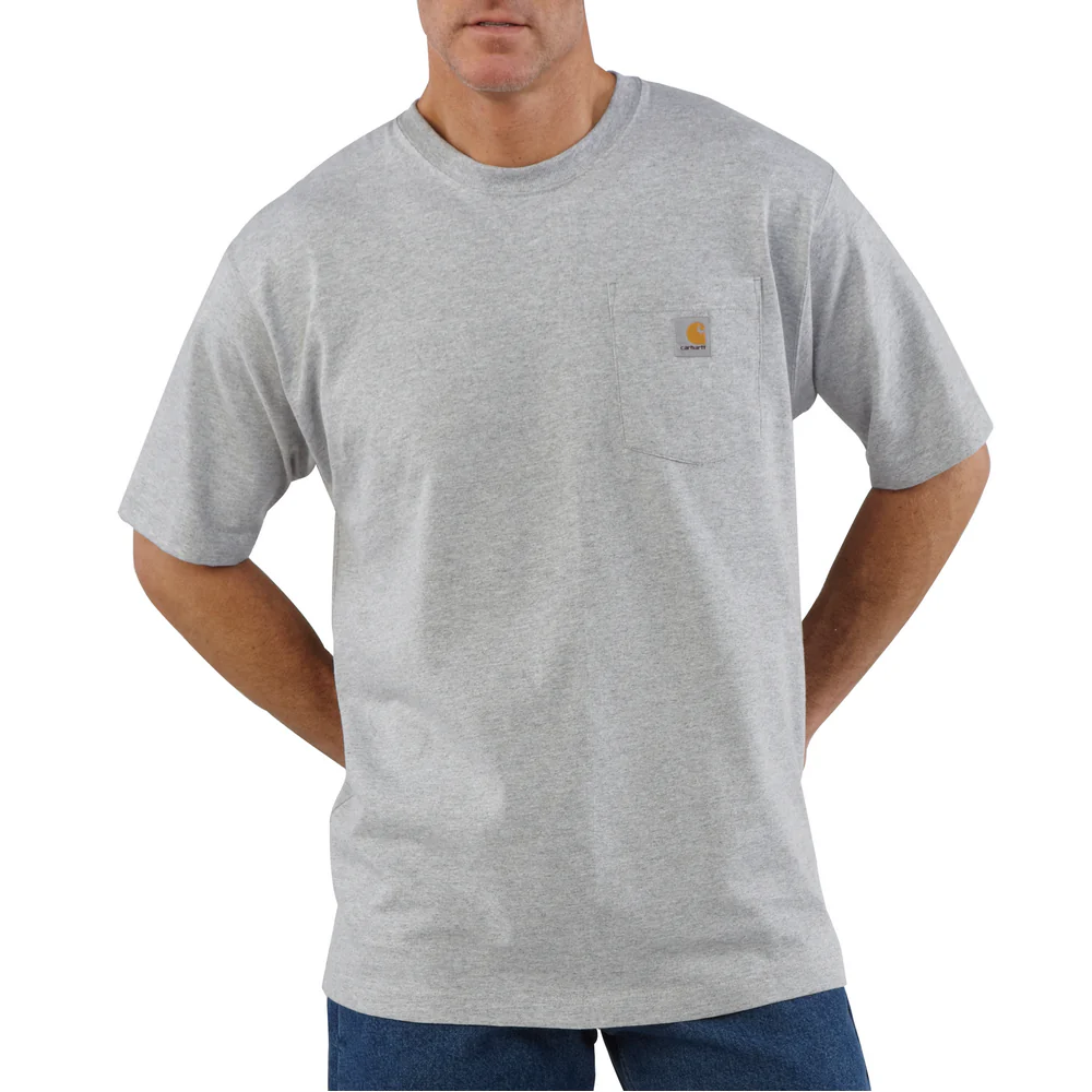 Loose Fit Heavyweight Short-Sleeve Pocket T-Shirt - HGY-Heather Grey | Carhartt K87 - Image 2