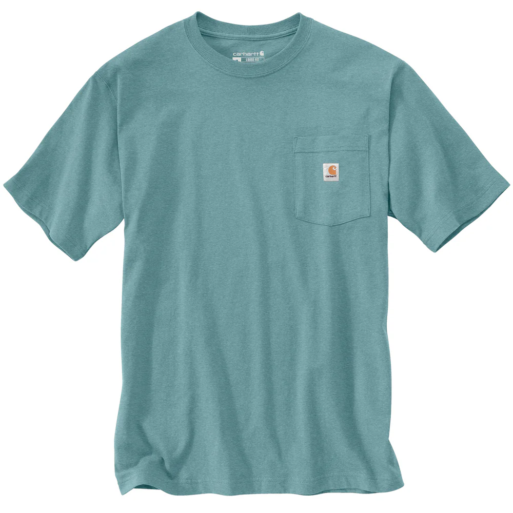 Loose Fit Heavyweight Short-Sleeve Pocket T-Shirt - HL1-Summer Blue Heather | Carhartt K87 - Image 2