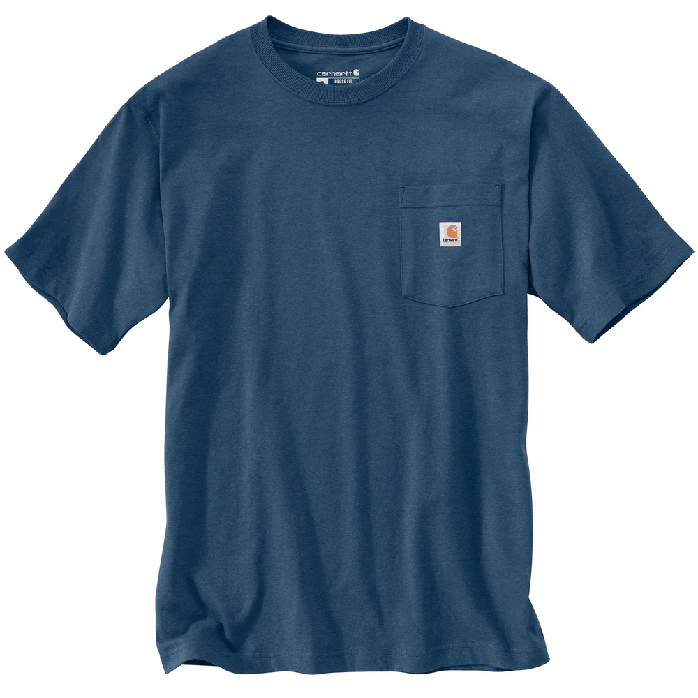 Loose Fit Heavyweight Short-Sleeve Pocket T-Shirt - HL3-Deep Ocean Heather | Carhartt K87 - Image 2