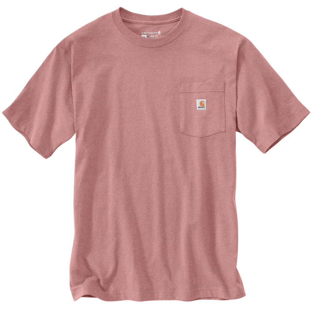 Loose Fit Heavyweight Short-Sleeve Pocket T-Shirt - P55-Rose Tint Heather | Carhartt K87 - Image 2