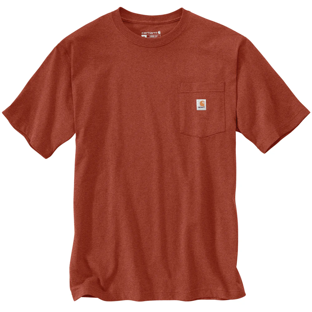 Loose Fit Heavyweight Short-Sleeve Pocket T-Shirt - RB6-Saddle Red Heather | Carhartt K87 - Image 2