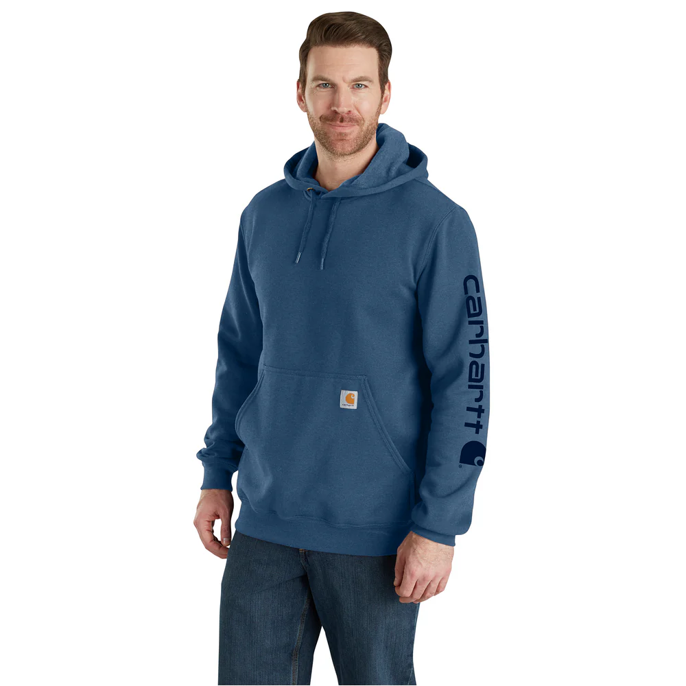 Loose Fit Midweight Logo Sleeve Graphic Sweatshirt - HL3-Deep Ocean Heather | Carhartt K288