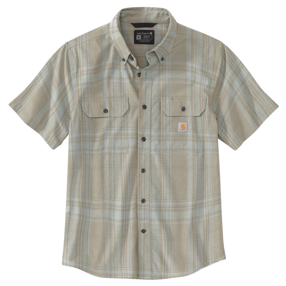 Loose Fit Midweight Short-Sleeve Plaid Shirt - A35-Chalk | Carhartt 106746
