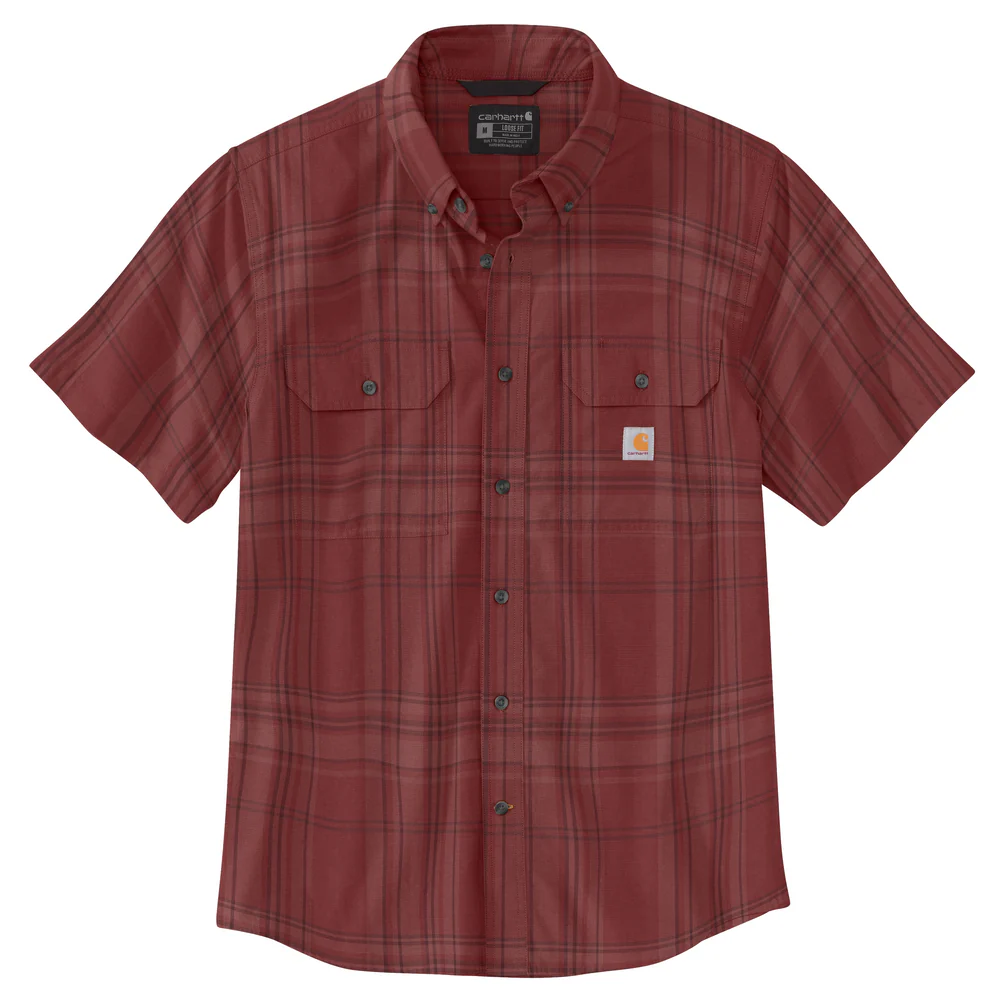 Loose Fit Midweight Short-Sleeve Plaid Shirt - RB1-Crimson Moss | Carhartt 106746