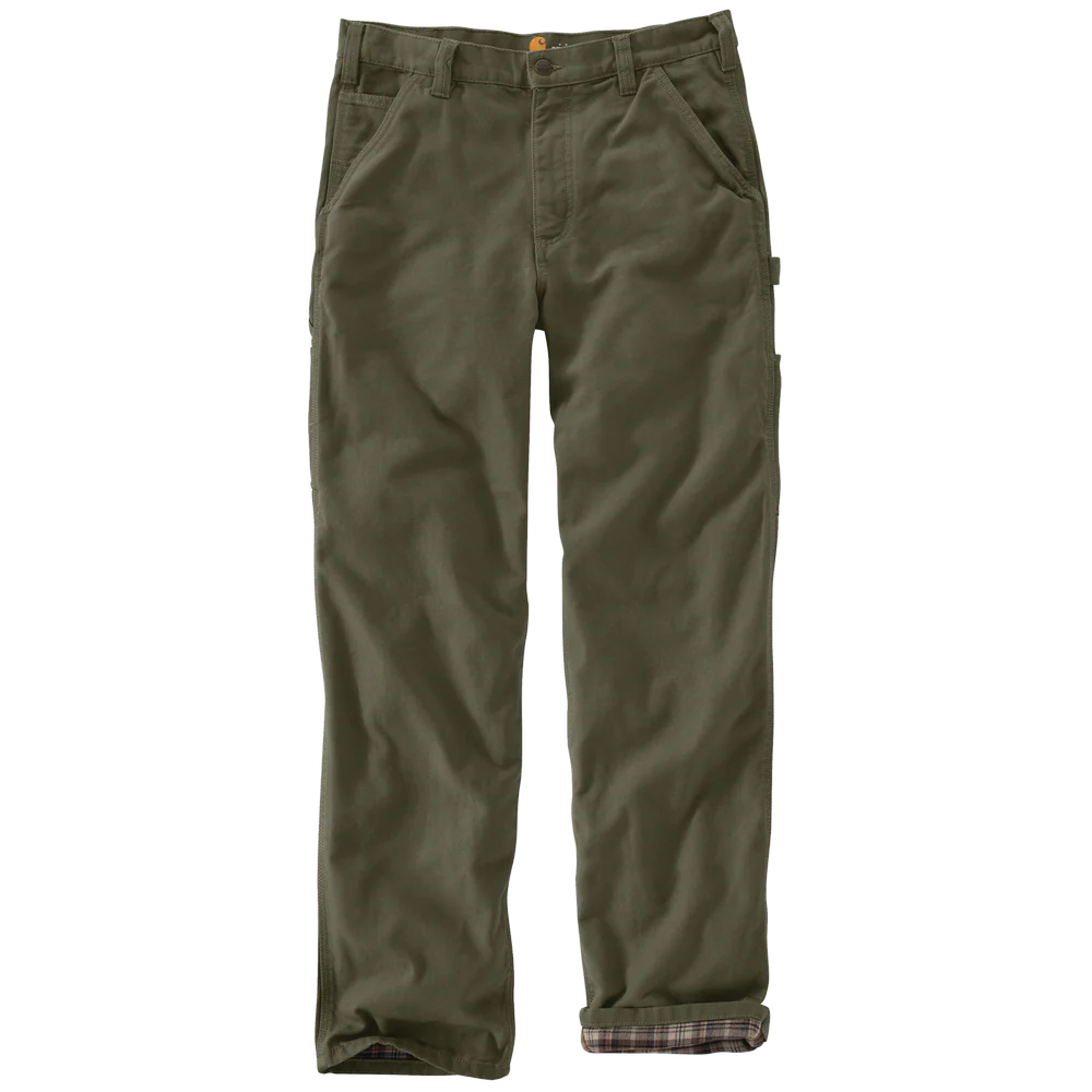 Loose Fit Washed Duck Flannel-Lined Utility Work Pant - MOS-Moss | Carhartt B111 - Image 2