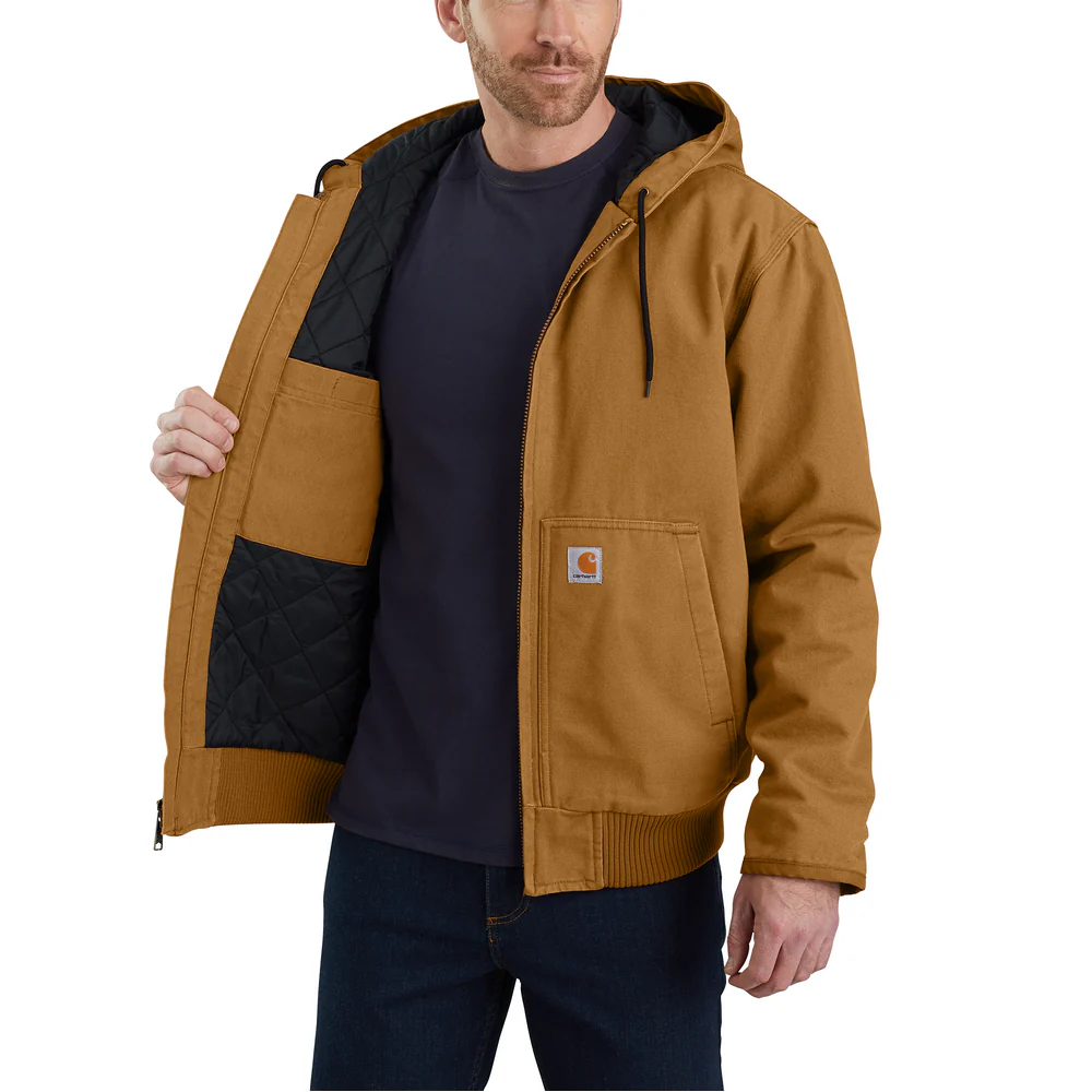 Loose Fit Washed Duck Insulated Active Jacket - BRN-Carhartt Brown | Carhartt 104050 - Image 6